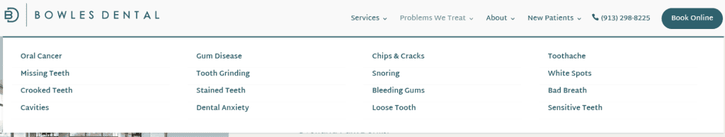 Explore our comprehensive dental services menu, thoughtfully crafted to cater to your needs. Whether dealing with gum disease, cavities, or dental anxiety, our user-friendly design guide ensures a seamless browsing experience on one of the best dental websites available. - Clio Websites | Top Canadian Web Design Company